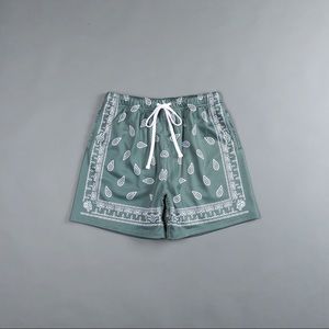 Darc Sport WESTERN PAISLEY MESH SHORTS IN HUNTER GREEN - Size Large